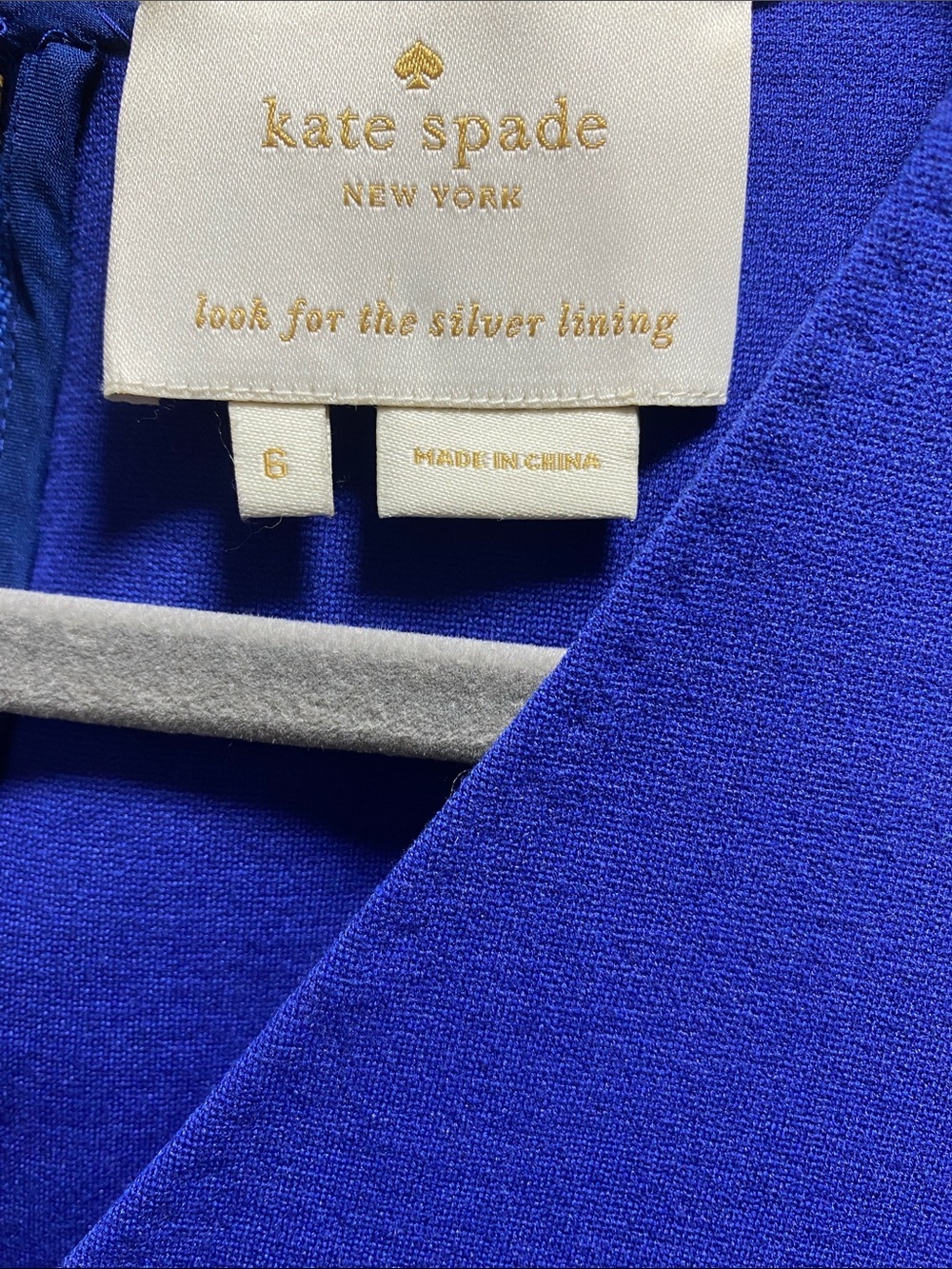 Kate Spade Blue V neck cap sleeve shift Dress. - Picture 5 of 6